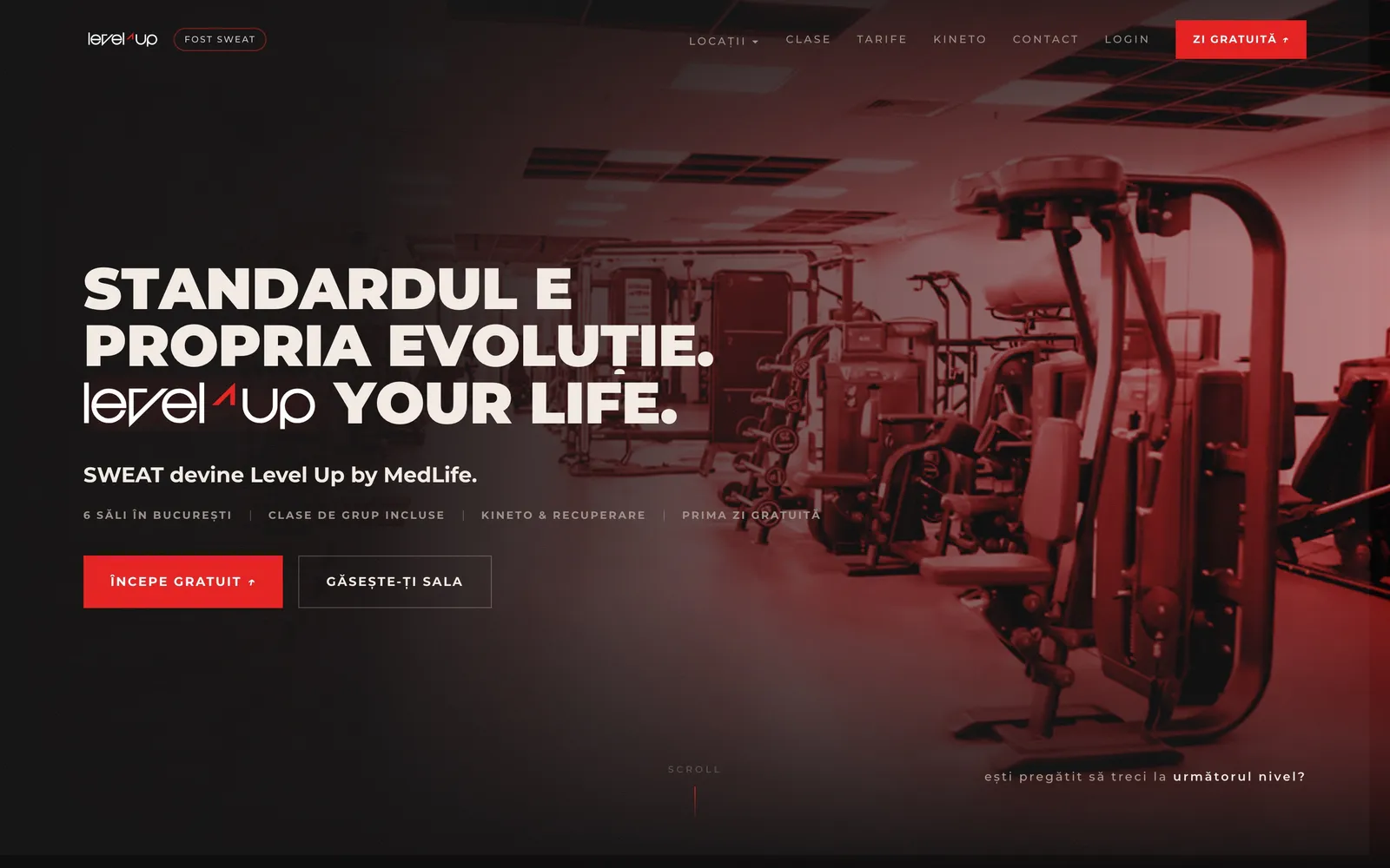 The level-up.ro homepage on a desktop screen